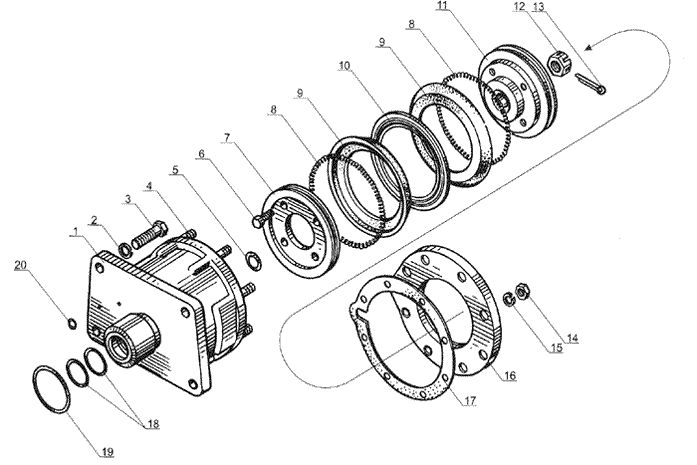 Цилиндр механизма переключения понижающей передачи двигателя ЯрМЗ-238Б