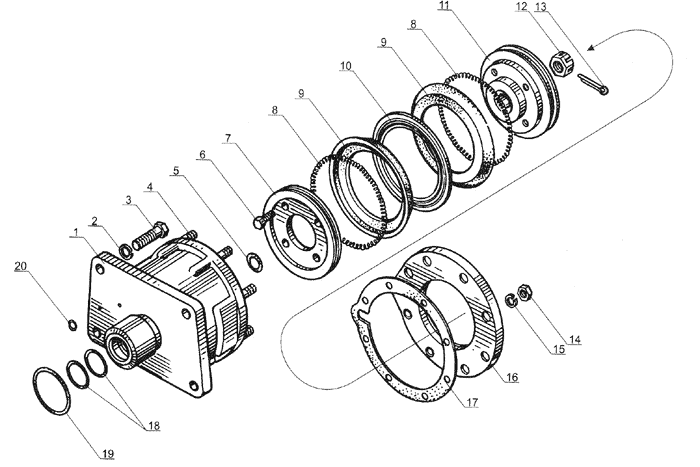 Цилиндр механизма переключения понижающей передачи двигателя ЯМЗ-238Д