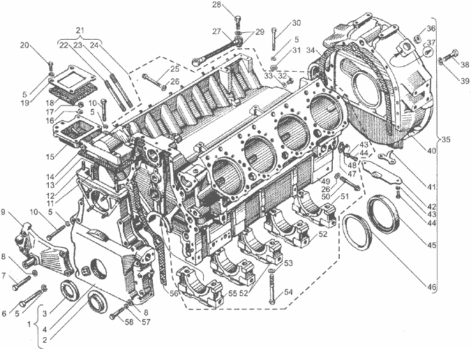 Блок цилиндров двигателя ЯрМЗ-7511.10